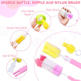 Silicone Baby Milk Bottle Cleaning Brush (Light Pink)